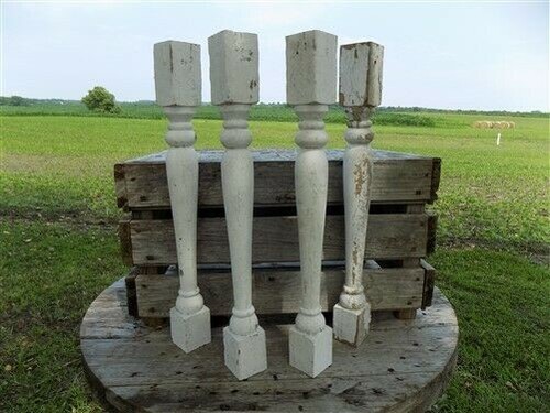 White wood balusters - 4,