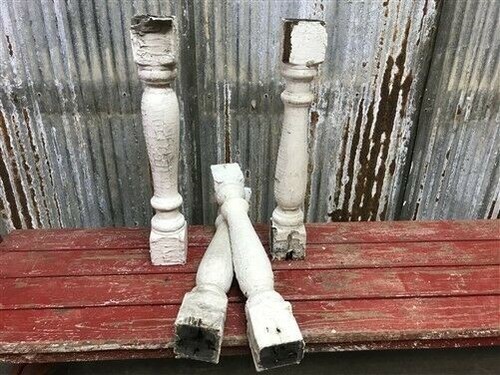 White wood balusters - 4,