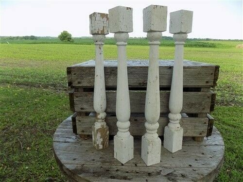 White wood balusters - 4,