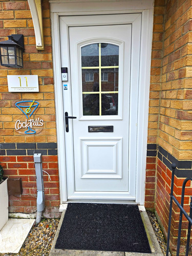 White single front - white, entrance