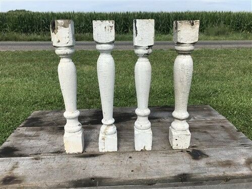 White wood balusters - 4,