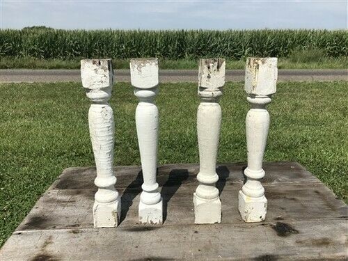 White wood balusters - white,