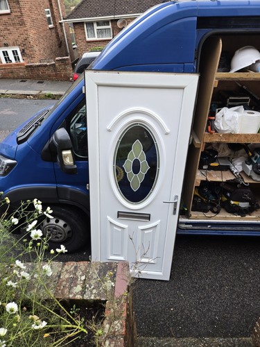 White upvc front entrance door - entrance,