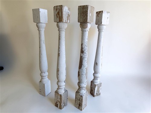 White wood balusters - 4,