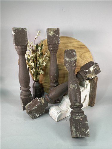 Vintage painted wood - 4,