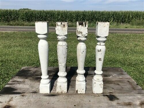 White wood balusters - white,