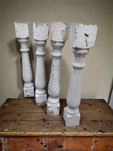 White wood balusters - white,