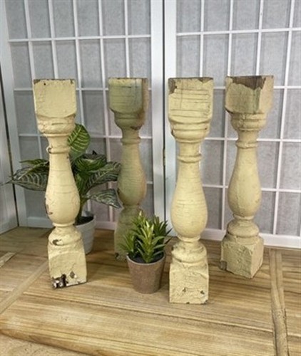 Rustic cream wood balusters - 4,