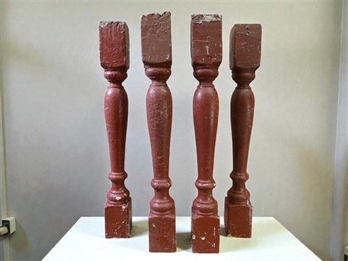 Rustic red wood balusters - rustic,