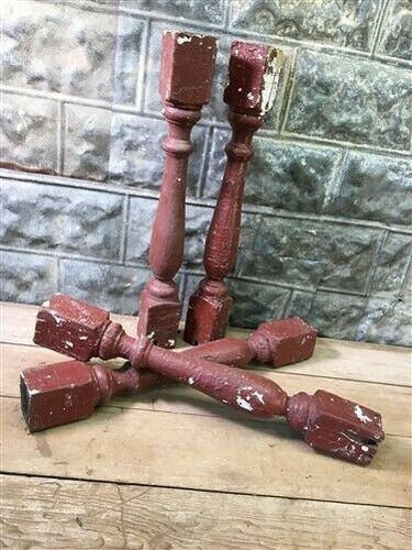 Rustic red wood balusters - red,
