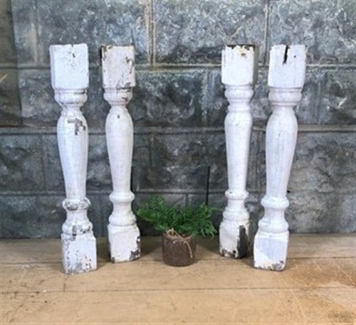 White wood balusters - 4,