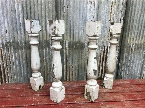 White wood balusters - 4,