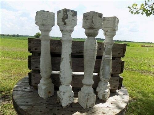White wood balusters - 4,