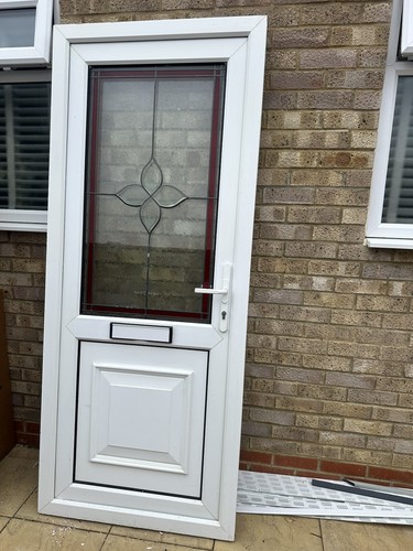 Upvc door and frame used - used, white