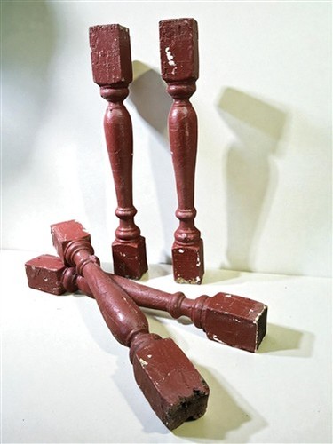 Rustic red wood balusters - 4,