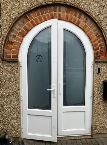 Double arch porch door - porch,