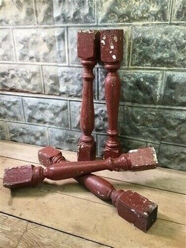 Rustic red wood balusters - wood,