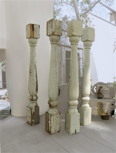 White wood balusters - 4,