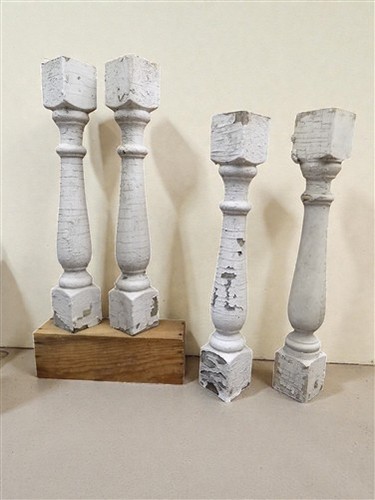 White wood balusters - 4,