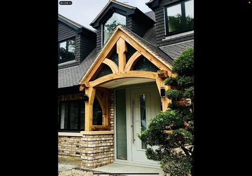 Green oak porch canopy - porch,