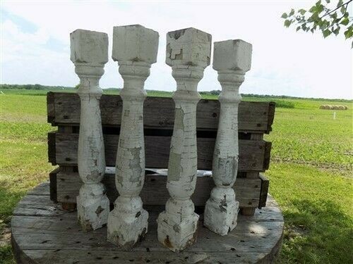 White wood balusters - 4,