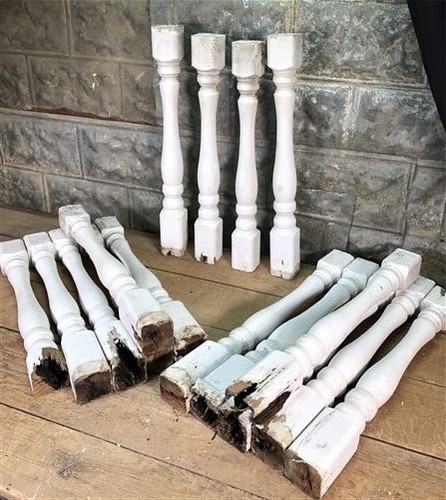 White wood balusters - white,