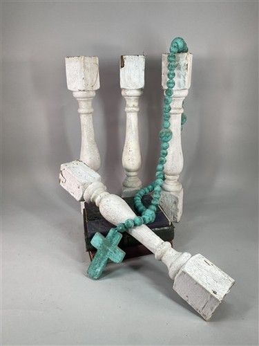 White wood balusters - white,