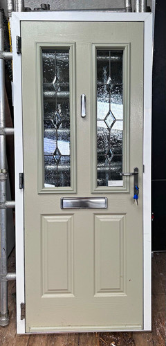 Pebble white composite door - composite,