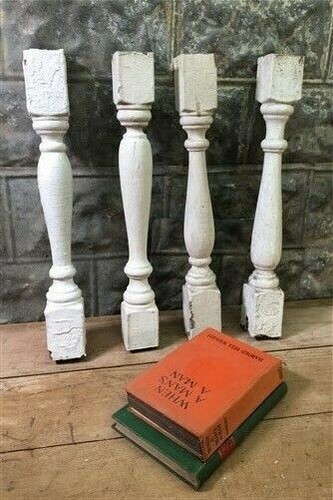 White wood balusters - white,