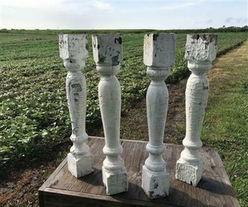 White wood balusters - 4,