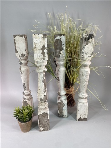 White wood balusters - white,