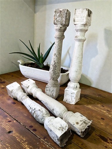 White wood balusters - white,