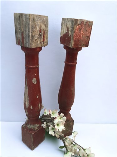 Antique wood balusters - 2,
