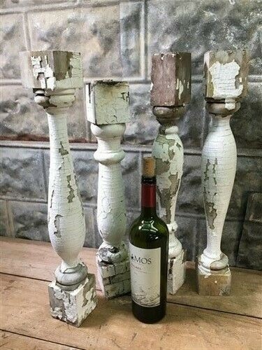 White wood balusters - 4,