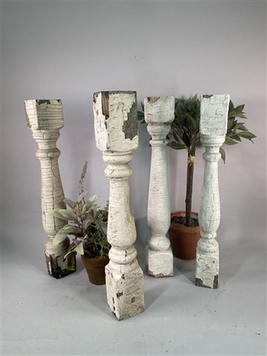 White wood balusters - wood,