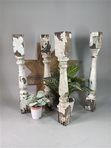 White wood balusters - wood,