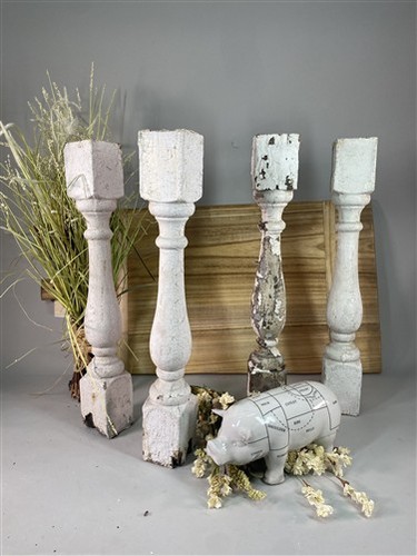 White wood balusters - white,