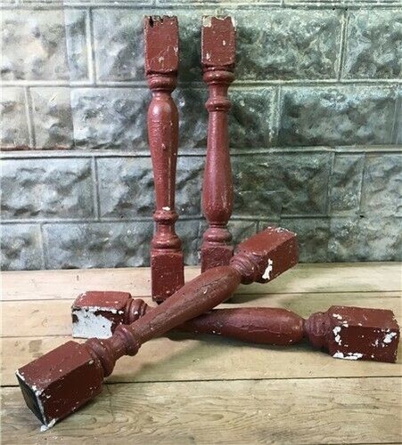 Rustic red wood balusters - 4,