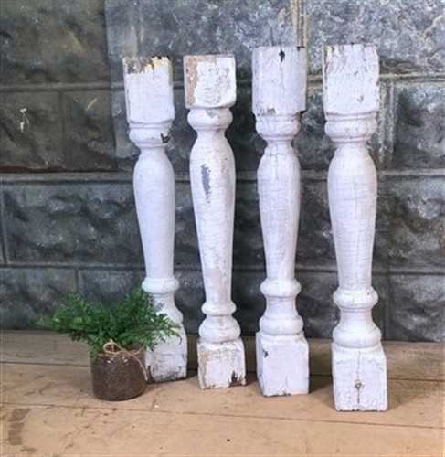 White wood balusters - 4,