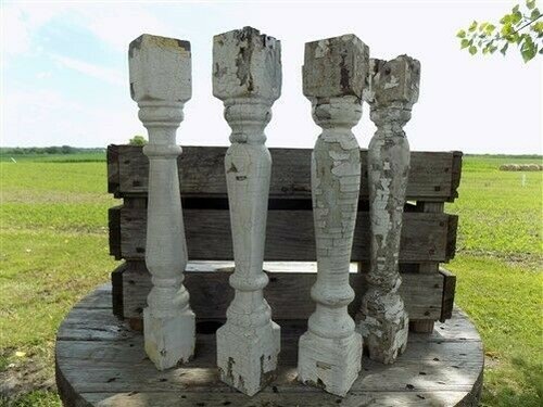 White wood balusters - 4,