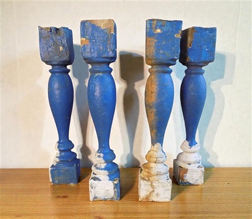 Blue wood balusters - blue,